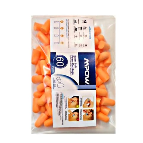 Mpow Soft Foam Earplugs, Noise Reduction Every Wearer Comfortable Ear Plugs for Hearing Protection, Sleeping, Working, Shooting, Travel-Orange SNR 34db- pack of 60 pairs