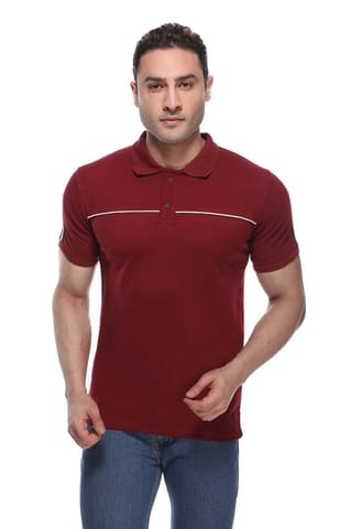 FRIENDHOOD Mens Polo T Shirt Solid Maroon color Polo Neck Half Sleeve T Shirt