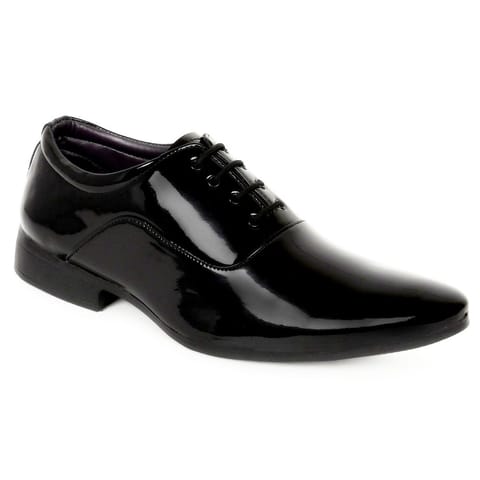 Men's Black Color Patent Leather Material  Casual Formal Shoes