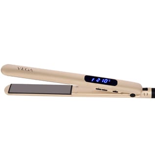VEGA Pro-Ease Hair Straightener With Adjustable temperature and Wide Ceramic Coated Plates  (VHSH-22), Black