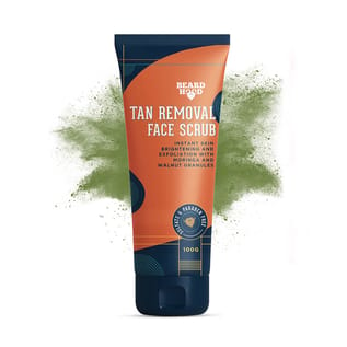 Beardhood Tan Removal Face Scrub with Moringa, Walnut Granules & Almond Oil,100gm
