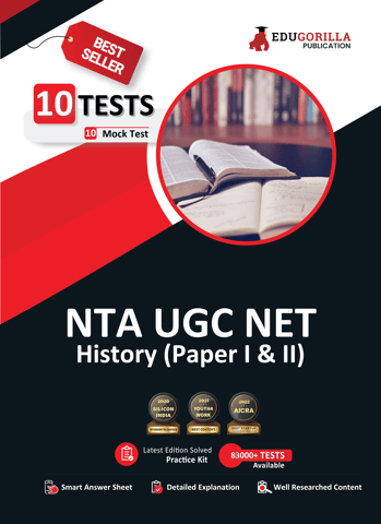 NTA UGC NET/JRF History Book 2023 : Paper I and II (English Edition) -10 Full Length Mock Tests (1500 Solved Questions) with Free Access to Online Tests