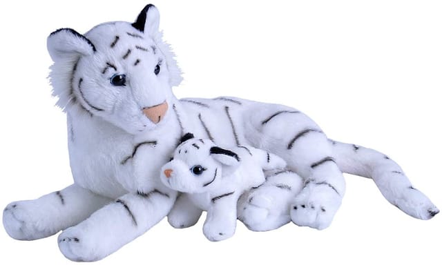 Wild Republic Mom & Baby Tiger White