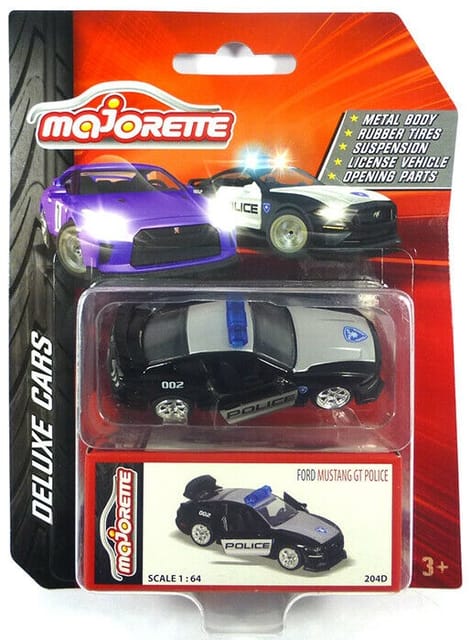 MAJORETTE FORD MUSTANG GT POLICE BLACK AND GREY