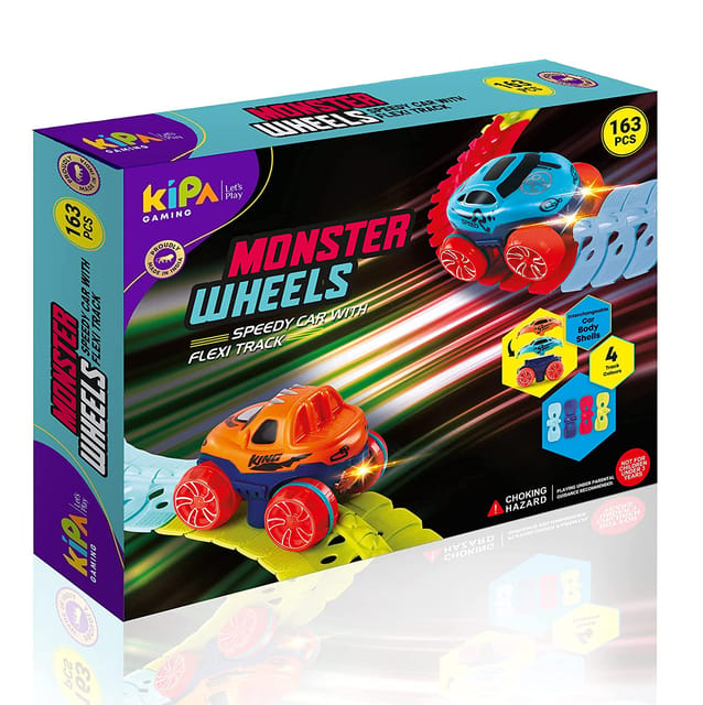 KIPA Monster Wheels Toy Car 163 Pcs Changeable Track