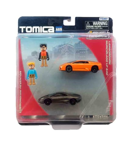 Tomica Vehicle And Hero Assortment Lamborghini Reventon and Lamborghini MurcielagoLP 640