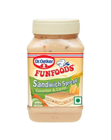 fun foods speard sandwich veg eggless cerrot & cucmber jar 250g/300g