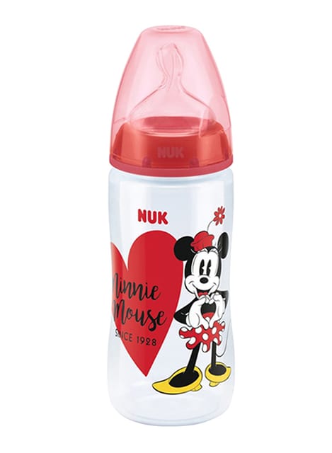 Nuk First Choice Plus Mickey Mouse Baby Bottle 300ml With Teat - Red