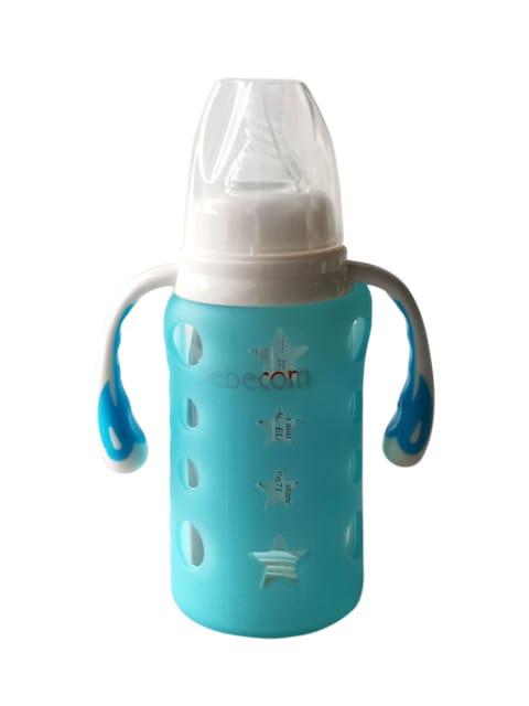 Bebecom Standard Neck Glass Bottle 120ml (With Silicon Protector) YA013