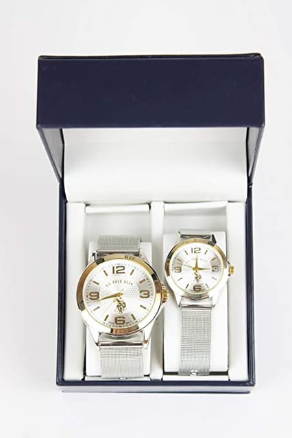 US Polo USC-7957 Analog Dual Watch Set for Men and Women