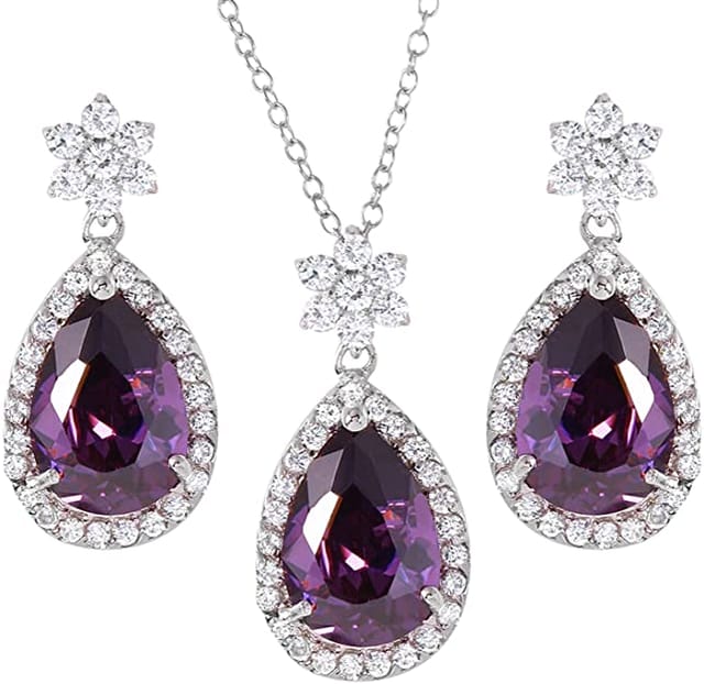 925 Sterling Silver Jewelry Set For Women - 2 Pieces