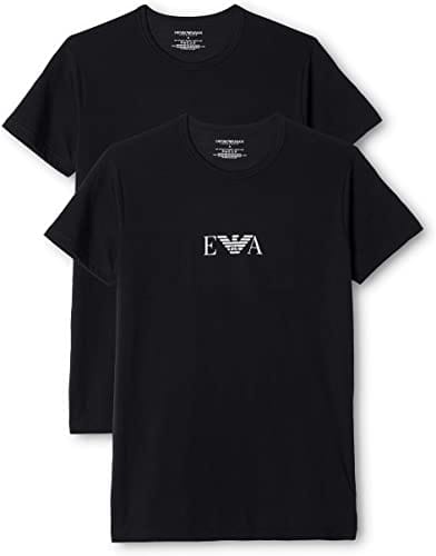 Emporio Armani Set Of 2 T-Shirt Cotton Round Neck Black Bi-P