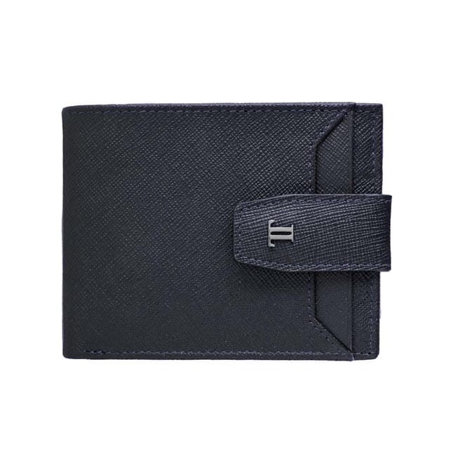 Lencia RFID Protected Saffiano Pattern Men Leather Wallet LMW-16667GS-NVY