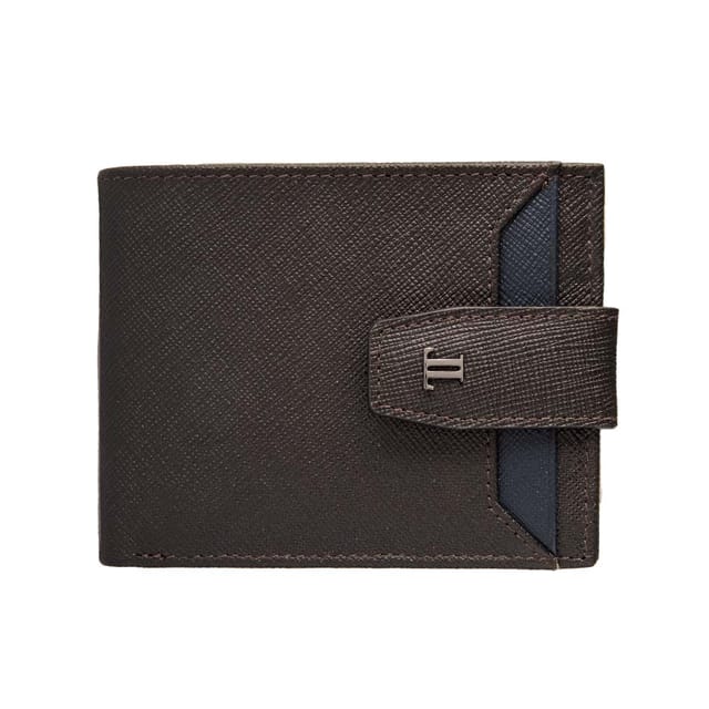 Lencia RFID Protected Saffiano Pattern Men Leather Wallet LMW-16667GS-OAK