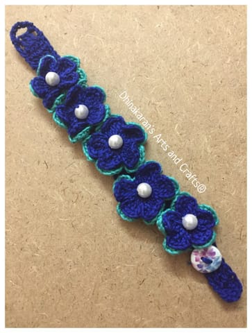 Happy Flowers Crochet Bracelet