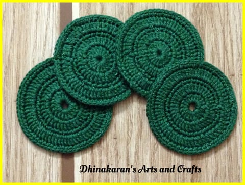 Crochet Coasters-DARK GREEN