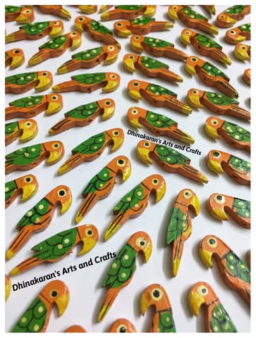 Orange Parrot Buttons