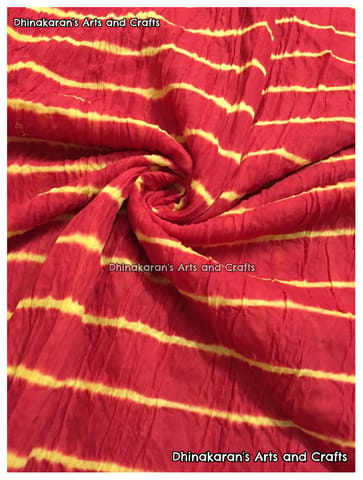 Desi Red Cotton Lehariya Fabric