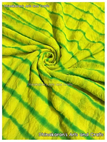 Yellow Georgette Lehariya Fabric