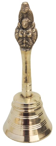 Brass Pooja Hand Bell, Garun Ganti (1/2) (MOQ-  2 Pcs.) - 3.1*3.1*7.6 inch (F676 H)