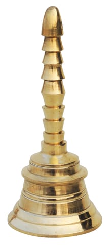 Brass Pooja Hand Bell, Salai Ganti (1/8)- 1.7*1.7*4 inch (F680 C)