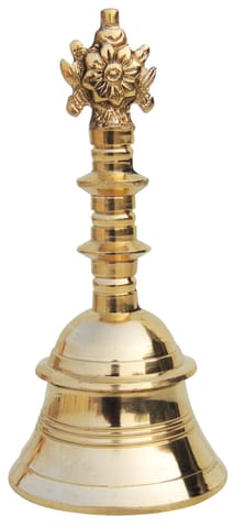 Brass Pooja Hand Bell, Shank Chakra Ganti- 3.1*3.1*6.5 inch (F682 D)