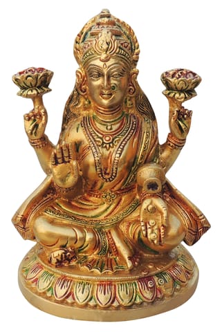 Brass Showpiece Laxmi Ji God Idol Statue - 5.5*4.6*8 Inch (BS1332 L)