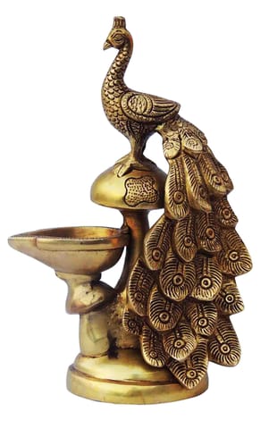 Brass Table Decor Oil Lamp, Deepak - 5.5*2.5*8.5 Inch (BS1390 E)