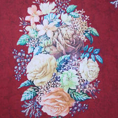 Pashmina Floral Print - Dark Red - KCC23912