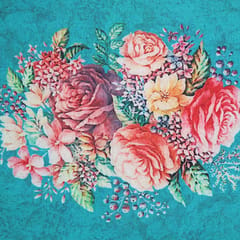 Pashmina Floral  Print - Ocean Blue - KCC23917