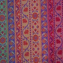 Multi- Colored Traditional Sripes Pattern Semi Brocade - KCC156341