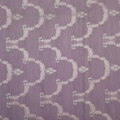 Semi Brocade with traditional pattern Light Golden Zari Work - Lavender - KCC155814