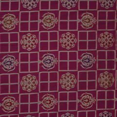 Brocade traditional pattern zari work - Magenta Pink - KCC153681