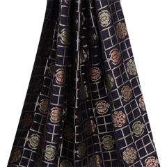 Brocade traditional Pattern zari work - Black - KCC153650