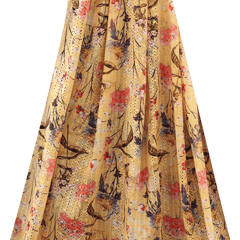 Cotton Floral Print Embroidery - Yellow - KCC138230
