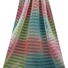 Organza Multi - Colored Stripe Print Embroidery - KCC167609