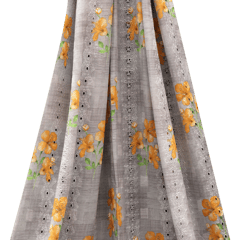 Mulmul  Yellow Floral Print Embroidery - Grey - KCC139675