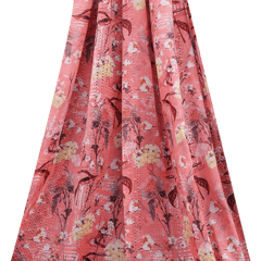 Cotton  Floral Print Embroidery - Blush Pink - KCC138260