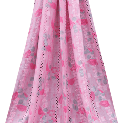 Mulmul Floral Print Embroidery - Pink - KCC138913