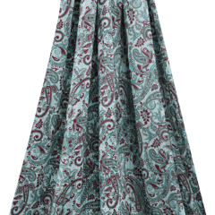 Mulmul Check Floral Print Embroidery - Ocean Blue - KCC139661