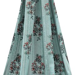 Mulmul Aqua Floral Print Embroidery - KCC141191