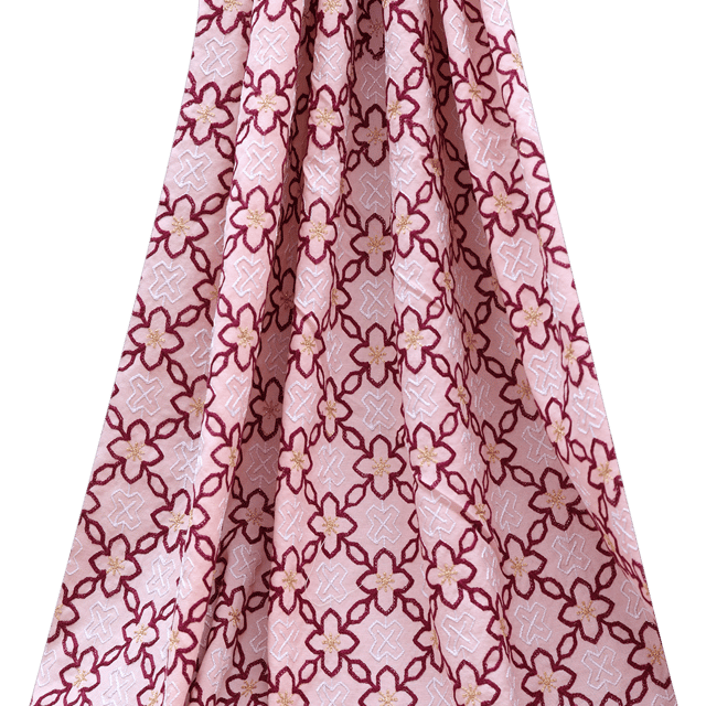 Linen Floral Jaal Print - Blush pink- KCC78224