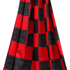 Woolen Red and Black Check Print - KCC75872