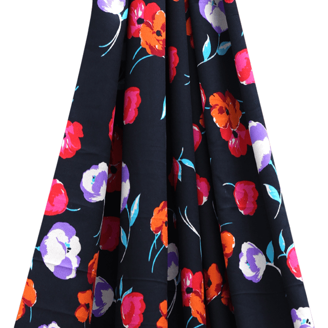 Crepe Multi Coloured Floral Print - KCC11925