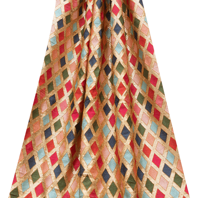 Georgette Multi-Colored Sequins Jaal Embroidery -kcc173990