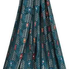 Chiffon Thread Sequins Floral Embroidery - Bottle Green - KCC116135