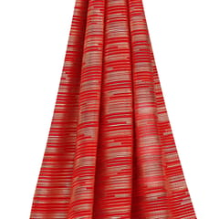 Red Satin Foil Stripe crush Fabric - KCC189390