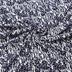 Crush Satin Abstracts Print – navy blue and White - KCC166046