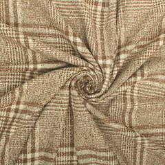 Brown tone plaid Check woolen weave fabric - KCC190894