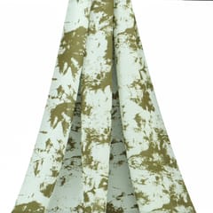 Olive green abstract print on mint green georgette fabric - KCC161817